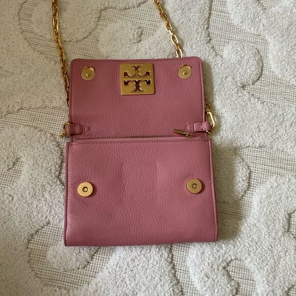 Tory Burch Britten Chain Wallet Crossbody Bag Bubblegum Rose Pink - Picture 3 of 6